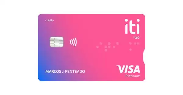 Logo do Cartão Iti com fundo de design moderno e dinâmico.