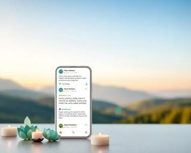 Aplicativos de meditação guiada com avaliações para iniciantes.